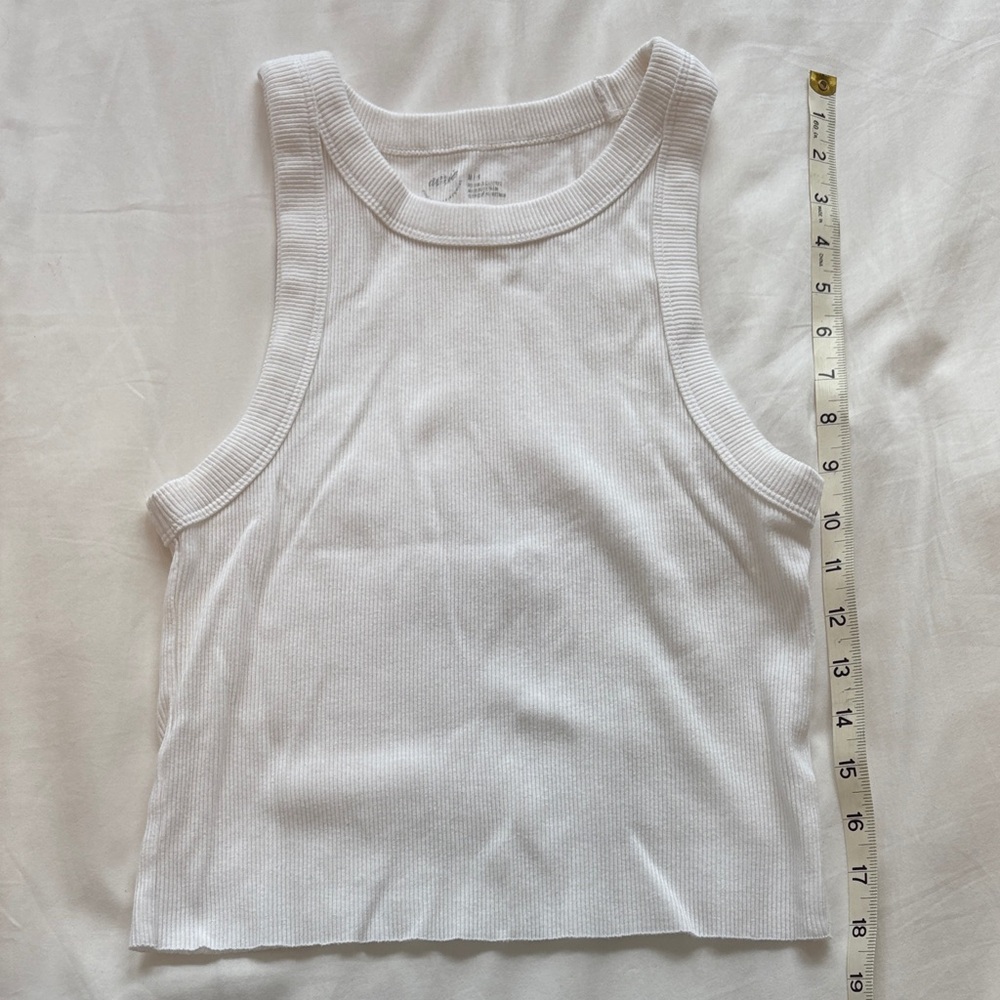 Aerie White Ribbed Tank Top